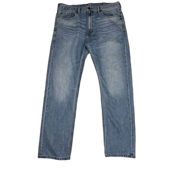 Levi's 505 Straight Leg Regular Fit Light Stonewash Men’s Denim Blue Jeans Size - Picture 1 of 13